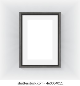 Wooden frame on wall gray backgroung