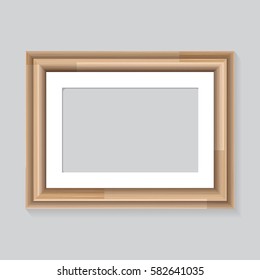 Wooden frame on wall gray backgroung