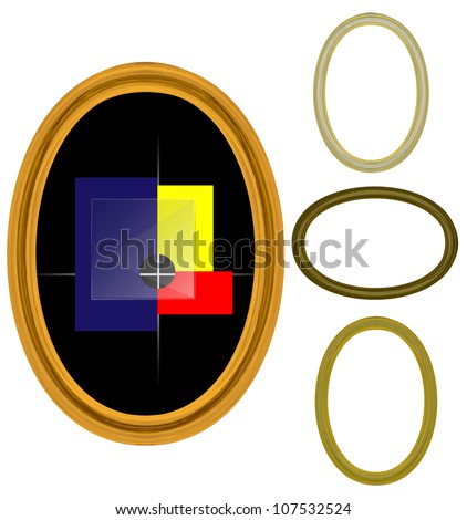 	The wooden frame  on white background