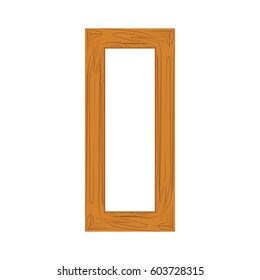 Wooden frame for photo isolated on white background