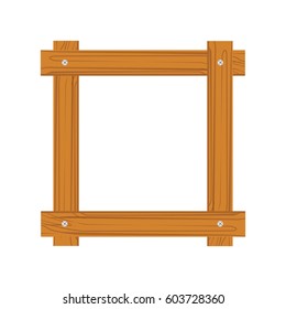 Wooden frame for photo isolated on white background
