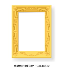 Wooden frame for photos. Illustration on white background for design