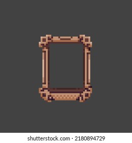 wooden frame in pixel art style