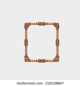 wooden frame in pixel art style