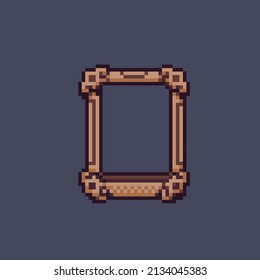 Wooden Frame In Pixel Style