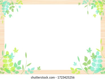 Wooden frame, refreshing leaf design