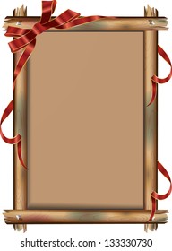 Wooden frame with ribbon