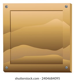 Wooden frame. Wooden sign with screws vector illustration