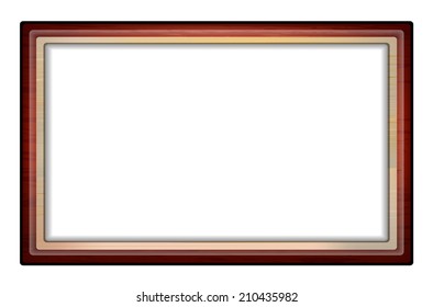 Wooden frame with space for your object or text. Isolated on white background - vector illustration
