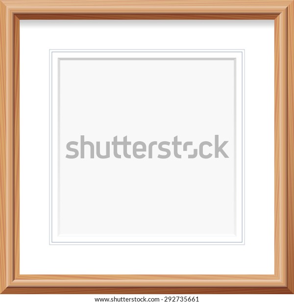 Wooden Frame Square Mat French Lines Stock Vector Royalty Free