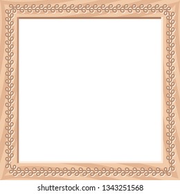 wooden frame with wreath pattern 