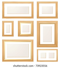 wooden frames collection over white background