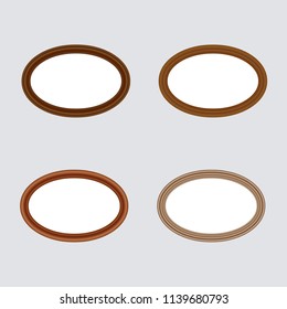 Wooden frames set vector illustration