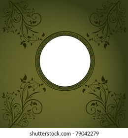 Wooden framework for the image with abstract flower, file EPS.8 illustration.