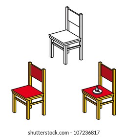 Wooden furniture Chair and sharp office Pushpin