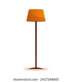 Wooden furniture of colorful set. Through its whimsical cartoon style, this artwork reimagines the traditional lamp design, infusing it with charm for interior decor. Vector illustration.