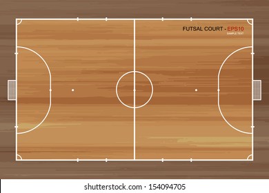 Wooden Futsal Court - Vector Illustration