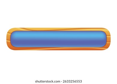 Bouton de jeu en bois, interface de menu faite de planches à texture bois avec des cordes et des vignes. élément de création graphique ui ou gui. Barre isolée et touche pour panneau utilisateur application, icône Image vectorielle 2d Cartoon