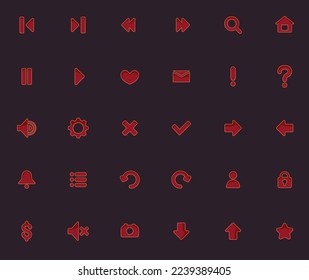 Juego de madera redondo botón de interfaz ui diseño abstracto conjunto de ilustraciones de concepto