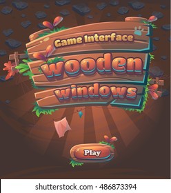 Wooden game user interface play window