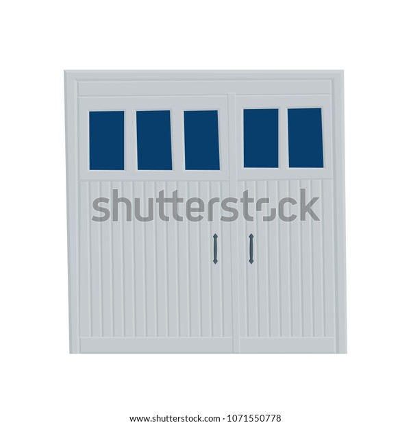 Wooden Garage Doors Door Vector Flat Stock Vector Royalty Free