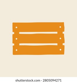 Wooden Garden Bench Illustration in Scandinavian Flat
