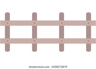 Wooden garden fence in the countryside to protect the farm of farmers, bamboo house fence, line pattern of decorative element