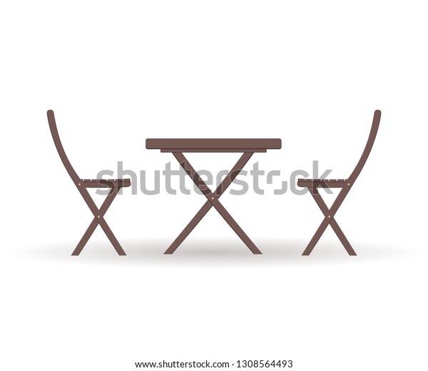 Image Vectorielle De Stock Wooden Garden Furniture Set