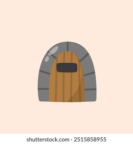 hölzernes Tor in flachem Vektordesign