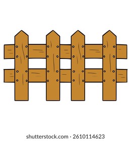 wooden gate illustration hand drawn isolated vector