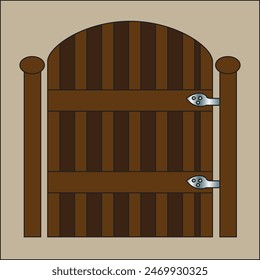 Wooden gate vector art and EPS file.