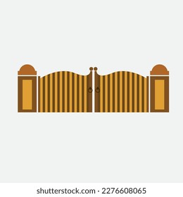 ILUSTRACIÓN DEL VECTOR DE LA PUERTA DE MADERA. PIEZAS DE CONSTRUCCIÓN
