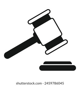 Wooden gavel icon simple vector. Hammer decision. Legal guilt sign