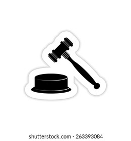 Wooden gavel on a white background with shadow