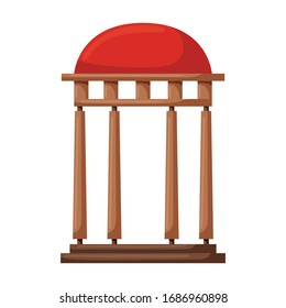Wooden gazebo of pergola vector icon.Cartoon vector icon isolated on white background wooden gazebo of pergola .
