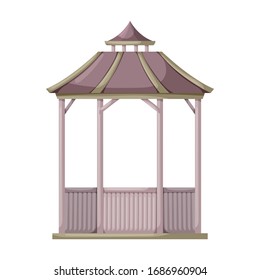 Wooden gazebo of pergola vector icon.Cartoon vector icon isolated on white background wooden gazebo of pergola .