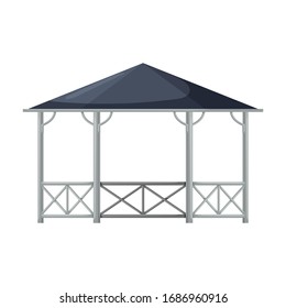 Wooden gazebo of pergola vector icon.Cartoon vector icon isolated on white background wooden gazebo of pergola .
