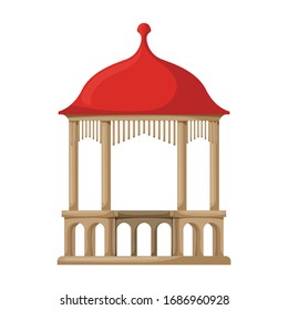 Wooden gazebo of pergola vector icon.Cartoon vector icon isolated on white background wooden gazebo of pergola .