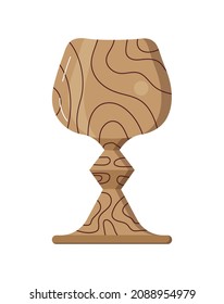 Wooden glass vector. Kwanzaa element illustration. Voodoo rituals in African tribes.