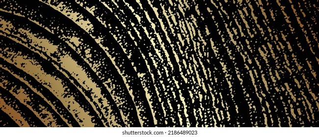 Wooden gold vector art texture background with wood pattern. Natural wood pattern for cover menu, card, flyer, poster, banner. Premium template for design. Gold and black natural eco backdrop.	
