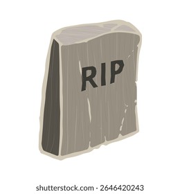 Gravestone de madeira com texto RIP significando descanso em paz