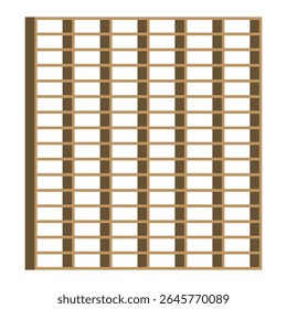 Patrón de rejilla de madera. Textura abstracta marrón. Fondo de Vector geométrico. Elemento rústico del panel.