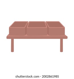 wooden grocery table empty isolated icon