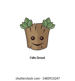 the wooden groot man, illustration of the wooden man