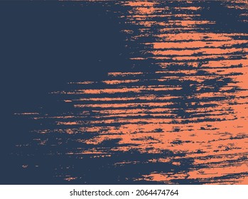 Wooden grunge texture background. Abstract orange dark blue old rough retro design.