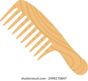 Wooden hair brush. Natural tool cartoon icon