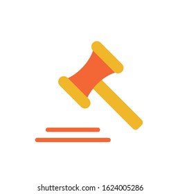 wooden hammer judge isolated icon vector illustration design