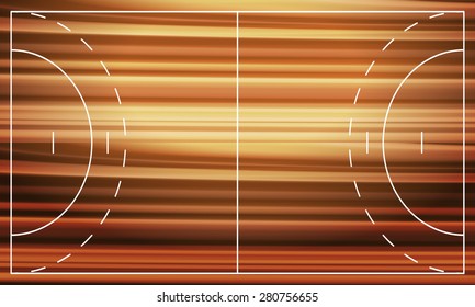 Wooden handball court. Vector illustration