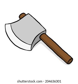 wooden handle axe / cartoon vector and illustration, hand drawn style, isolated on white background.