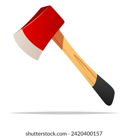 Wooden handle axe vector isolated illustration